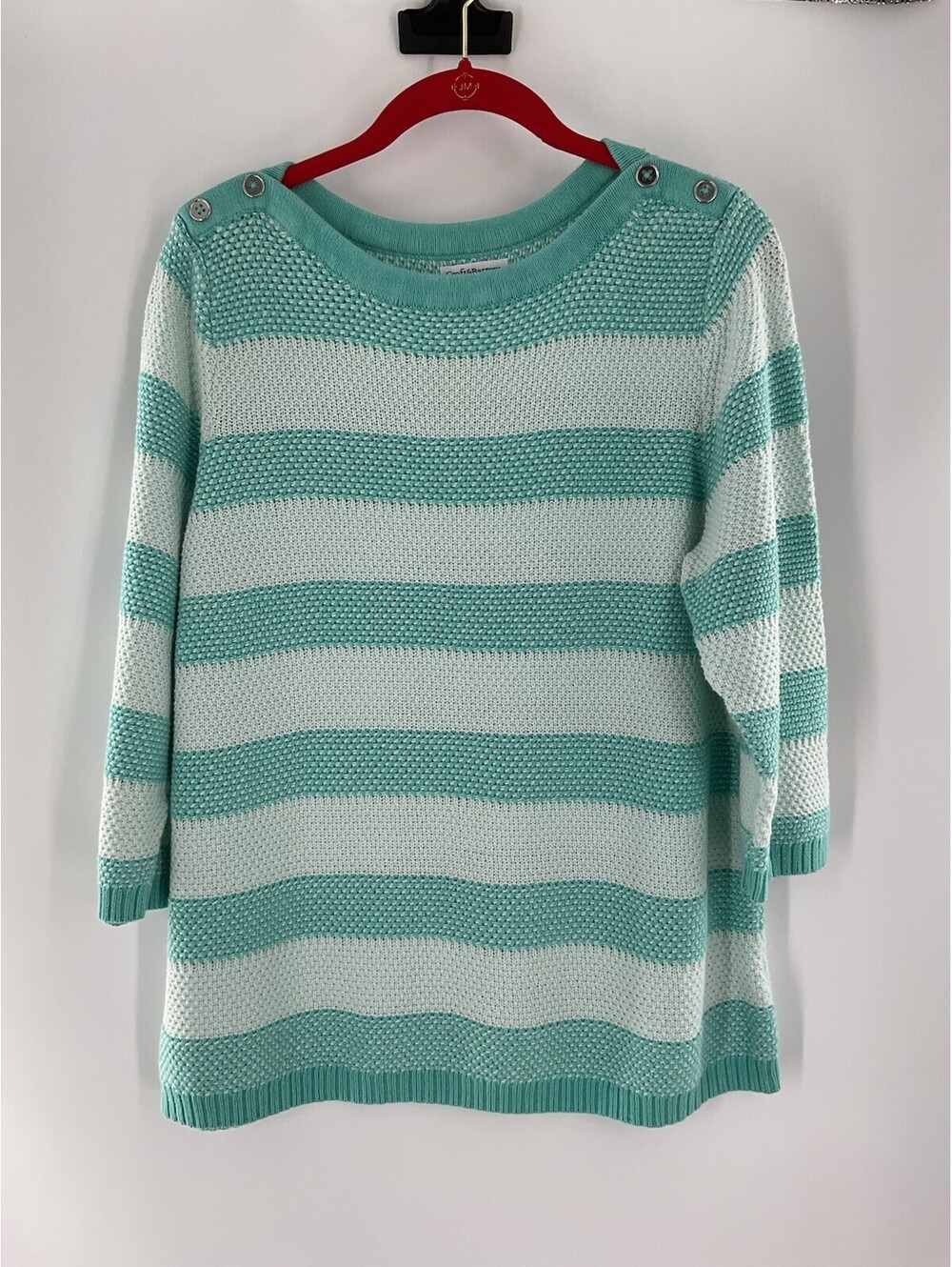 Croft & Barrow Women’s Extra Large Striped Tight Knit/Woven Sweater 118